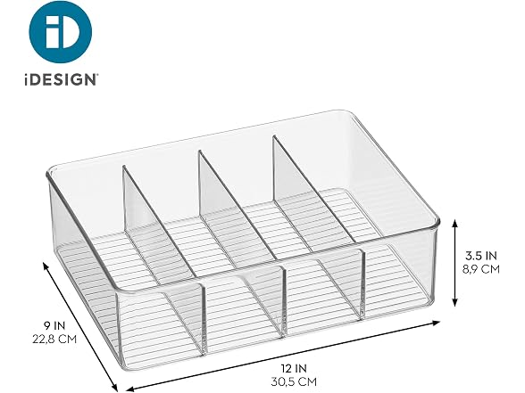 iDesign 4-Section Storage Bin for Tea Bags 2PK