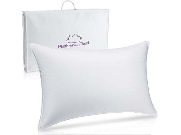 PlushHavenCloud White Goose Down Pillow