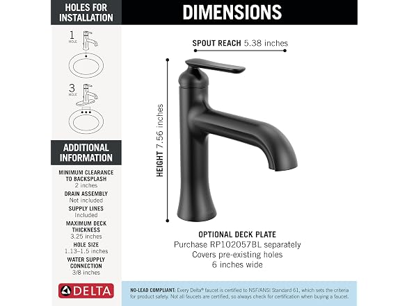 DELTA Delta Bonacci Matte Black Bathroom