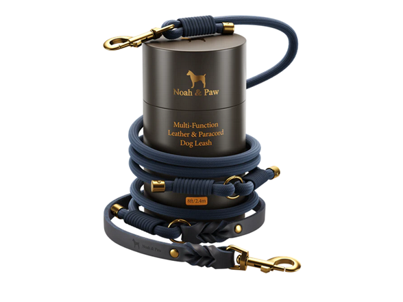 NOAH & PAW Leather Paracord Dog Leash - Gallery 6