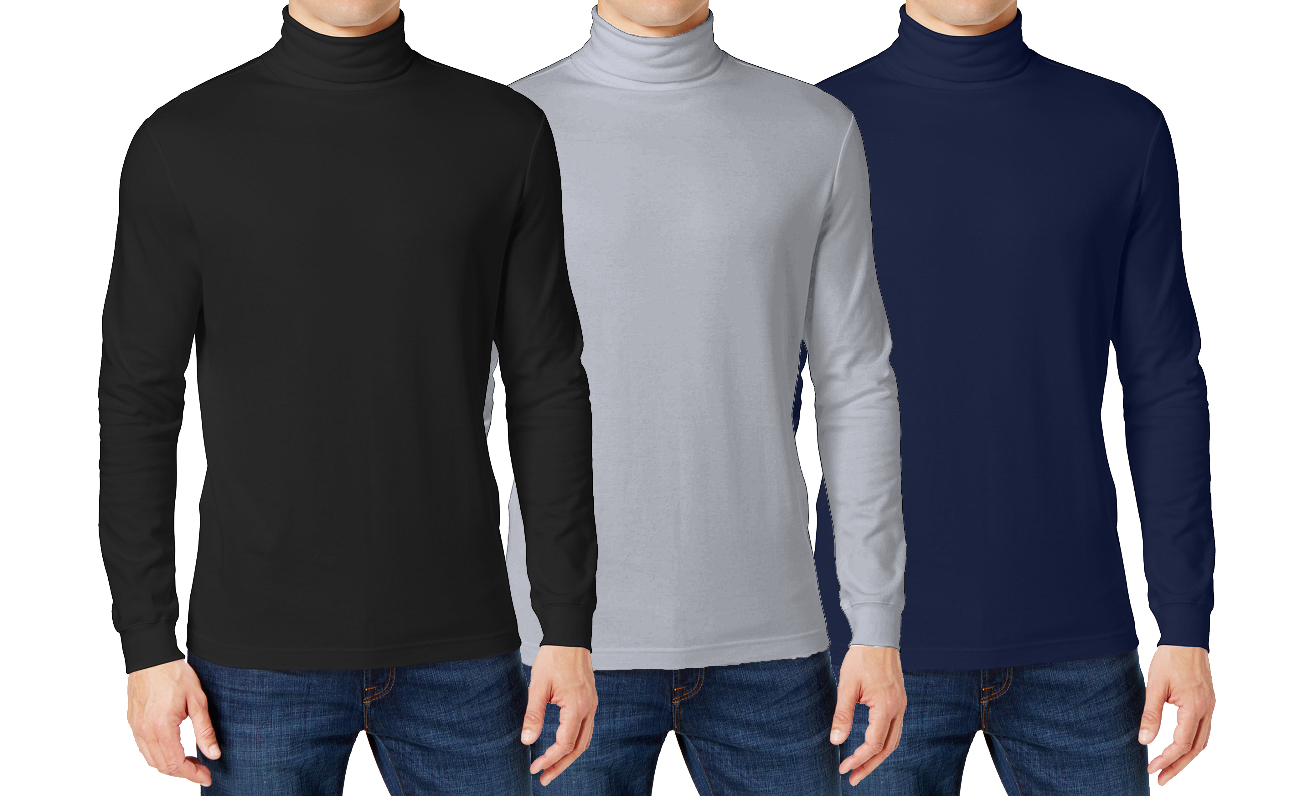 Mens 3PK L/S Turtle Neck Shirts - Gallery 10
