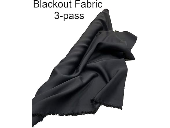 FABRIC GIFT LA Black Blackout Drapery Fabric by The Yard
