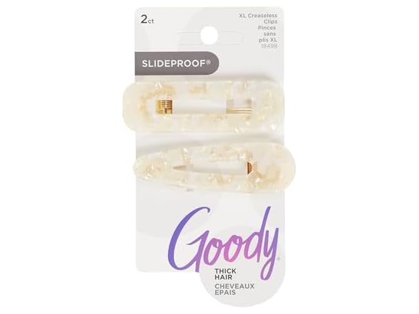 Goody SlideProof Resin Hinge Hair Clip Set, 2 Ct