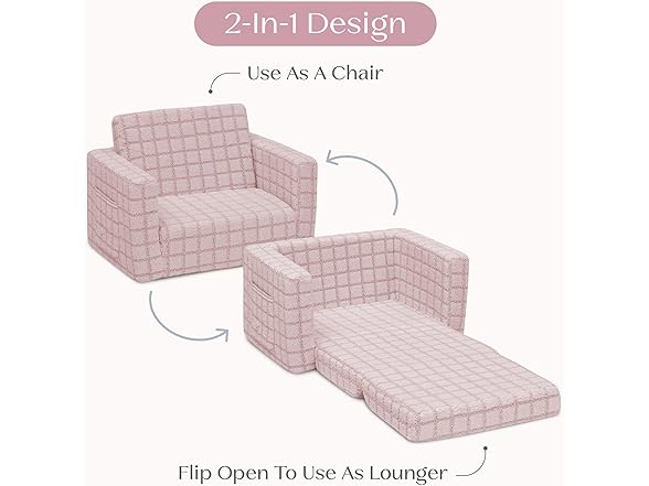 Delta Children Checkered Cozee Flip-Out Kids Chair