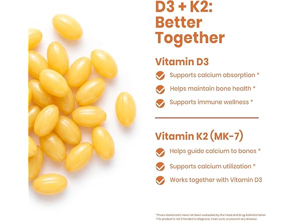 VEV Vitamin D3 K2 Softgels