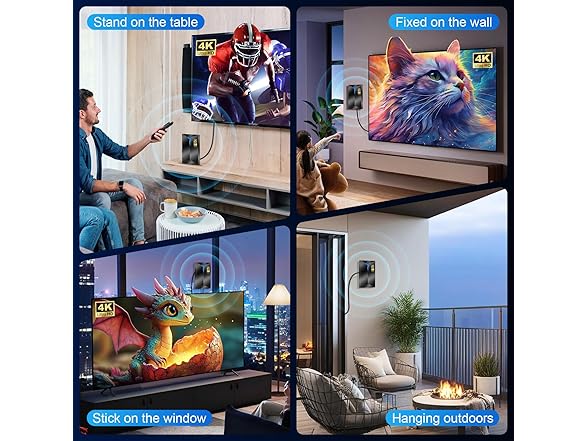 Upgraded TV 4K Antenna with Inline Amplifier