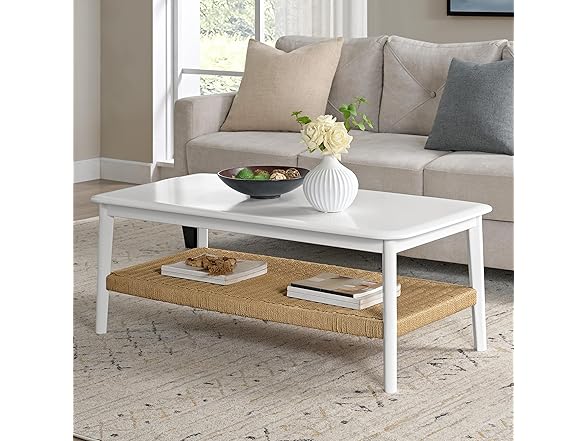 Alaterre Furniture Calais 48 Inch Rectangular Wood Coffee Table