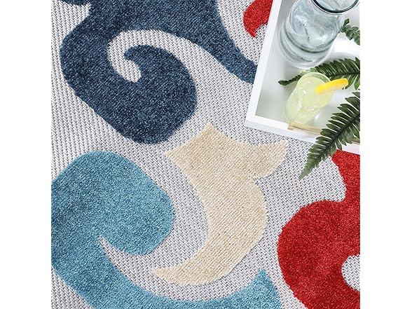 Superior Aldaine Indoor Outdoor Rug 8'x10' Vintage Damask