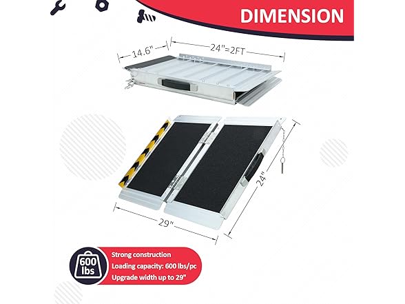PENSUN 2FT Wheelchair Ramp