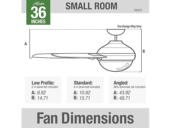 Hunter Fan Company 59302 36" Aker Ceiling Fan