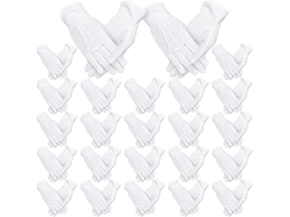 24 Pairs White Parade Gloves
