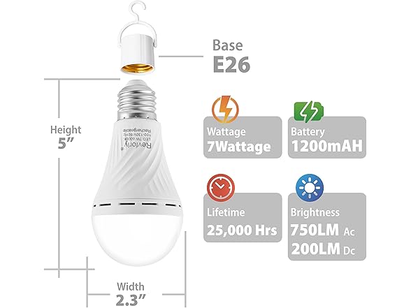 4 Pack Emergency-Rechargeable-Light-Bulb