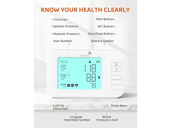 BBLOVE Blood Pressure Monitor