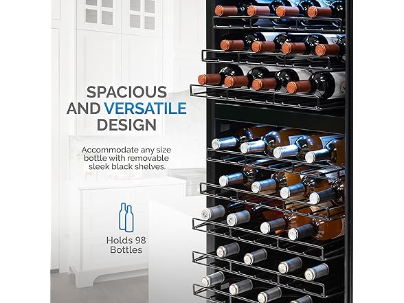 NewAir Freestanding Dual Zone Wine Fridge - 98 Bottle
