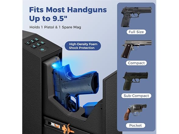 Biometric Slider Handgun Safe
