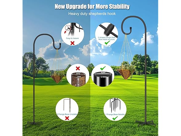 SZHLUX SZHLUX Adjustable Shepherds Hook for Outdoor 76 