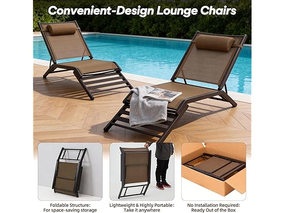 zzwhom Chaise Lounge Outdoor Set of 2