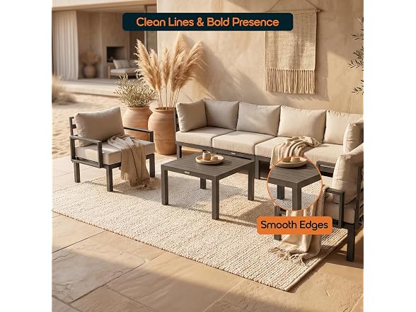 LeisureMod All-Weather Outdoor Coffee Table