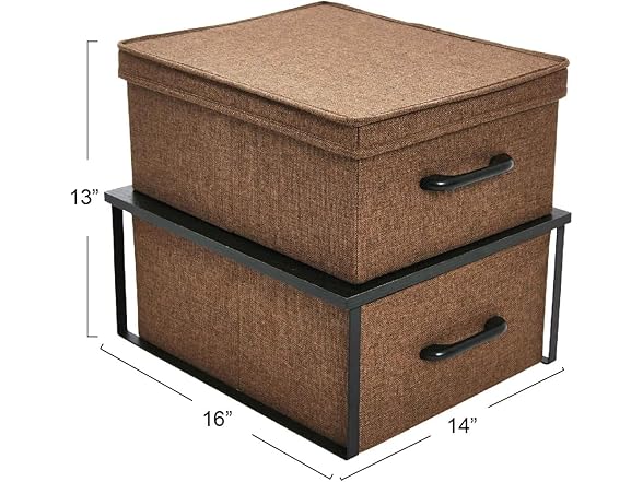 Household Essentials Stacking Storage Boxes with Laminate Top