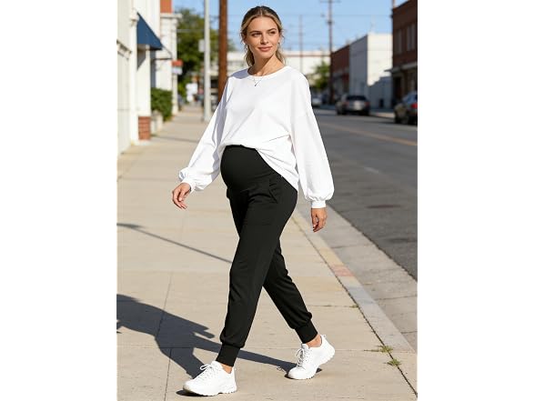 Amposh Women (S) Maternity Pants Stretchy Joggers