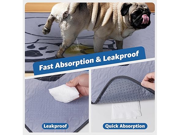 2 Pack Washable Puppy Pads in Gray