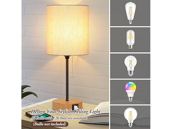 Bosceos Table Lamps Set of 2 with USB Charging Ports