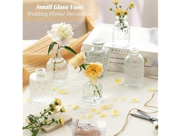 anquephd 32-Pack Glass Bud Vase Wedding