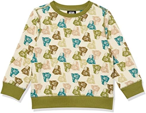 Amazon Essentials Disney | Marvel | Star Wars Boys' Fleece Pullover Crew Sweatshirts, Star Wars Vader Print, X-Small