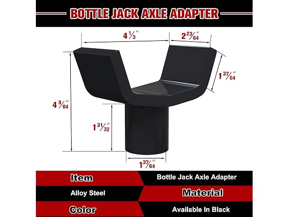 Bottle Jack Adapter Lifting Saddle 12 Ton Safe Steel 3"-4"