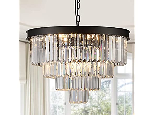 AXILIXI Modern Crystal 24" Chandelier