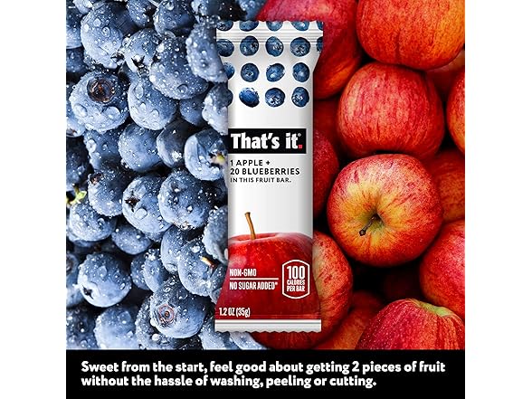 12PK That's it. Apple + Blueberry 100% Natural Fruit