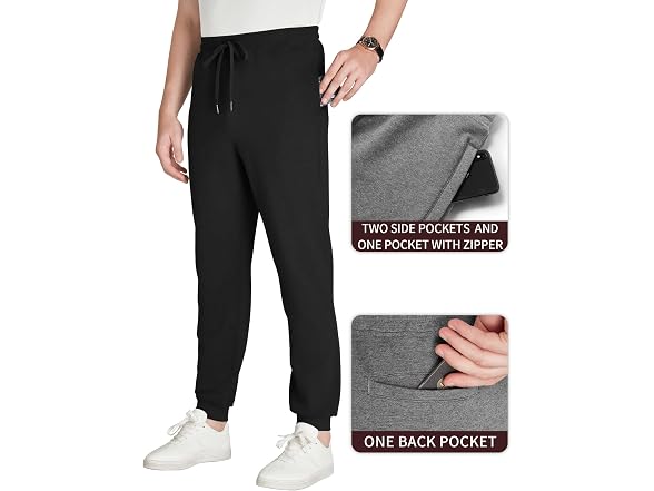 Idtswch Men (XL) Inseam Sweatpants Pants Black