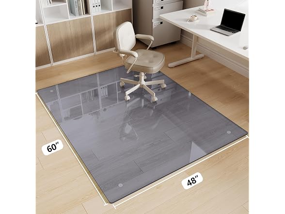 FlyEcho Grey Glass Chair Mat 48" x 60"