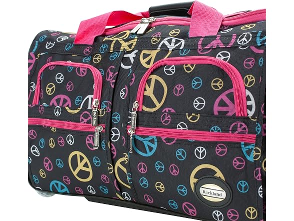 Rockland 22" Polyester Rolling Duffel Bag, Peace