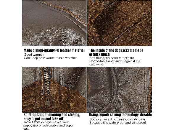 Pet Leather Jacket, Wear and Water Fashionab