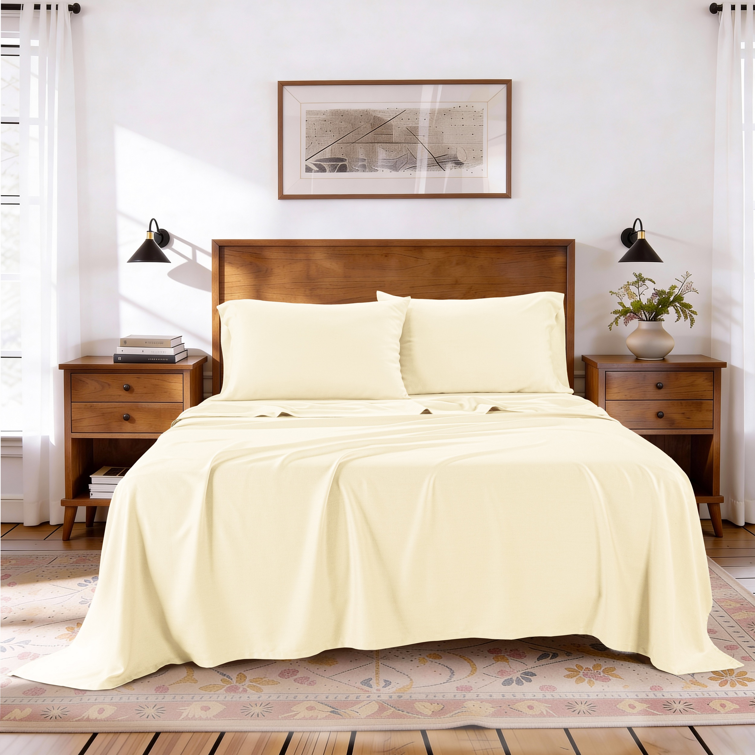 Kathy Ireland Lyocell & Linen Cotton 4PC Sheet Set - Gallery 19