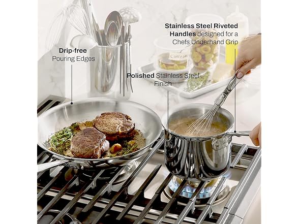 All-Clad D3 Stainless Steel Cookware Set, 3-Piece