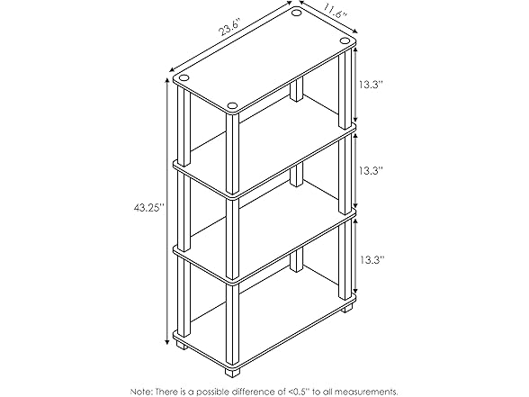Furinno Furinno TURN-S-TUBE Storage Shelves, 4-T