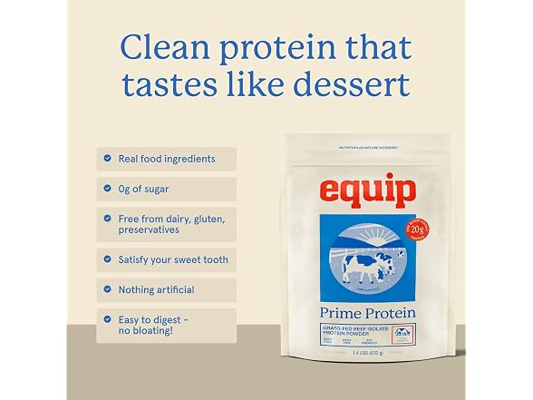 Equip Foods Prime Beef Protein Powder 30 Servings