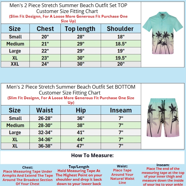 2Pc Mens Top & Bottom Beach Set - Gallery 36