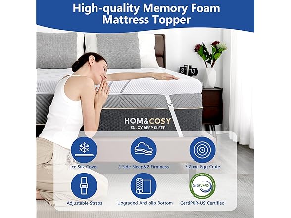 WEUP 4" Ice Silk Firm Mattress Topper