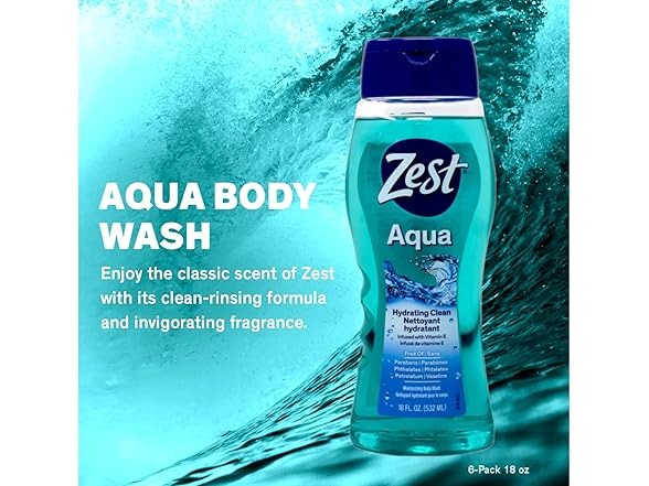Zest Hydrating Body Wash - Aqua