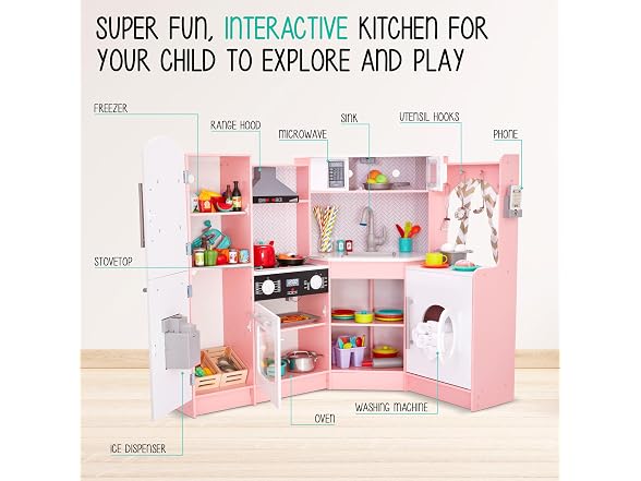 Corner Kitchen Playset Pink