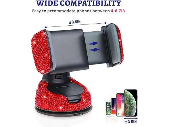 eing Car Phone Mount Bling Crystal Cell