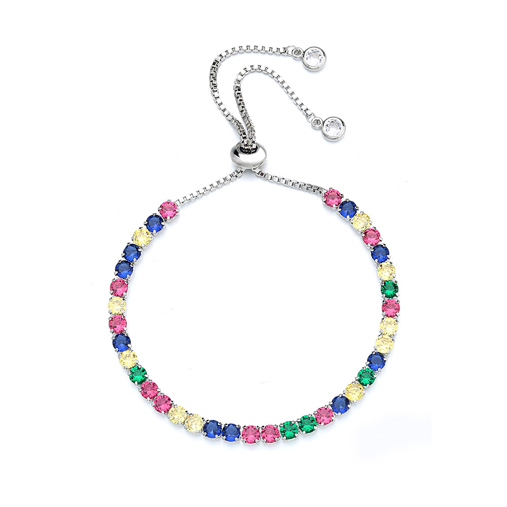 White Gold Adjustable Tennis Bracelet - Gallery 3