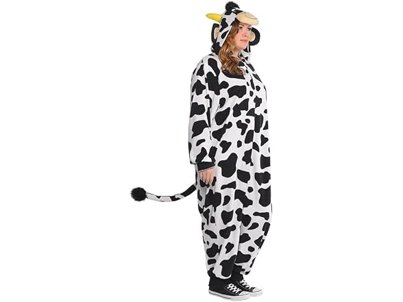 Amscan Black/White Cow Zipster (Adult Small/Me)