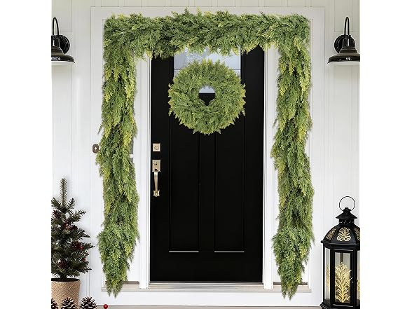 Nazano Real Touch Christmas Cedar Garland