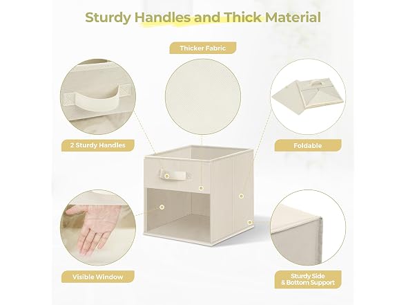 24 Pack Storage Cubes & Organizer Bins Beige