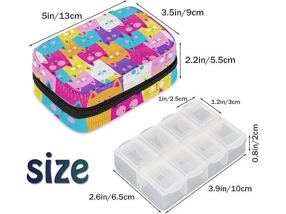 Compact 7 Day Travel Pill Bag