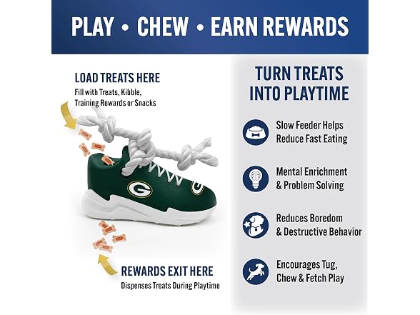 Pets First NFL Green Bay Packers Cleat Sneaker Spike Dog Toy